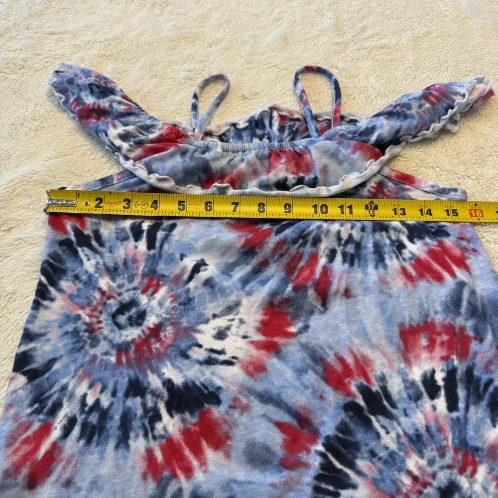 The Children's Place Girls 14 XL Tie Dye Tank Skirt Set Red Blue White Patriotic